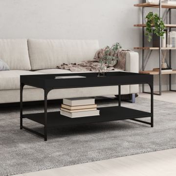 Gossi masuta de cafea, negru, 100x49x45 cm, lemn compozit