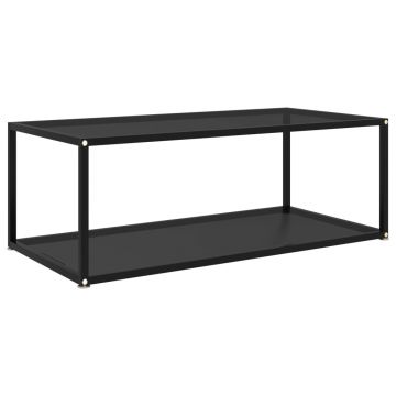 Gossi masuta de cafea, negru, 100x50x35 cm, sticla securizata