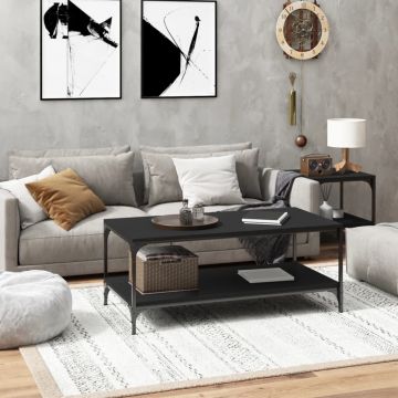 Gossi masuta de cafea, negru, 100x50x40 cm, lemn prelucrat
