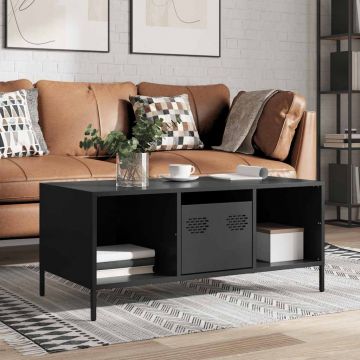Gossi masuta de cafea, negru, 101,5x50x43,5 cm, otel laminat la rece