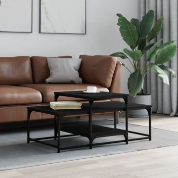 Gossi masuta de cafea, negru, 102x60x45 cm, lemn prelucrat