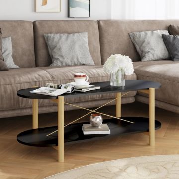 Gossi masuta de cafea, negru, 110x48x40 cm, lemn compozit