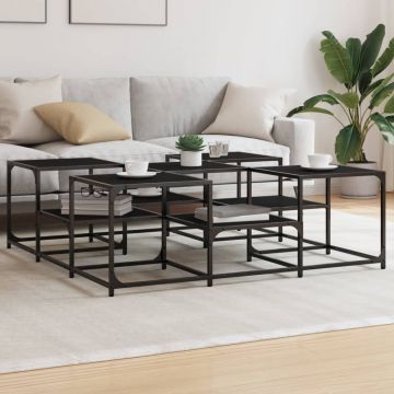 Gossi masuta de cafea, negru, 121x121x40 cm, lemn prelucrat
