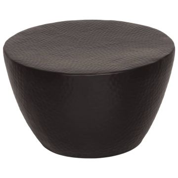 Gossi masuta de cafea, negru, Ø 50x30 cm, aluminiu batut la ciocan