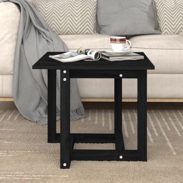 Gossi masuta de cafea, negru, 50x50x45 cm, lemn masiv de pin
