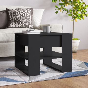 Gossi masuta de cafea, negru, 55,5x55x45 cm, lemn prelucrat