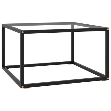 Gossi masuta de cafea, negru, 60x60x35 cm, sticla securizata