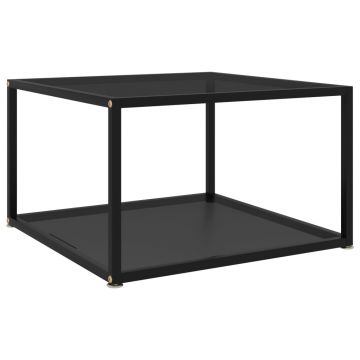 Gossi masuta de cafea, negru, 60x60x35 cm, sticla securizata