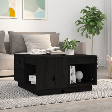 Gossi masuta de cafea, negru, 60x61x32,5 cm, lemn masiv de pin