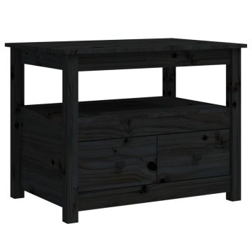 Gossi masuta de cafea, negru, 71x49x55 cm, lemn masiv de pin