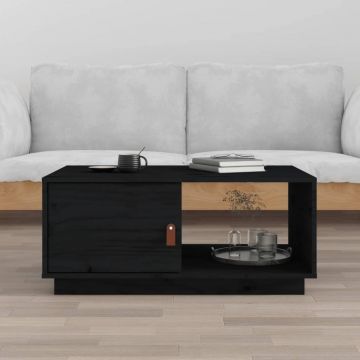 Gossi masuta de cafea, negru, 80x50x35 cm, lemn masiv de pin
