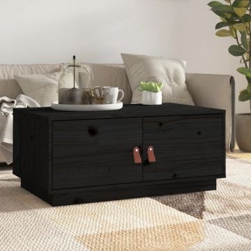 Gossi masuta de cafea, negru, 80x50x35 cm, lemn masiv de pin