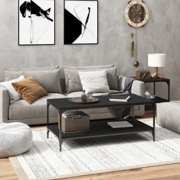Gossi masuta de cafea, negru, 80x50x40 cm, lemn prelucrat