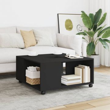 Gossi masuta de cafea, negru, 80x80x40 cm, lemn prelucrat