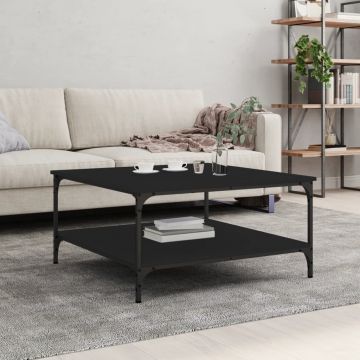 Gossi masuta de cafea, negru, 80x80x40 cm, lemn prelucrat