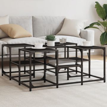Gossi masuta de cafea, negru, 91x91x40 cm, lemn prelucrat