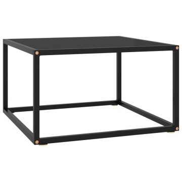 Gossi masuta de cafea, negru cu sticla neagra, 60x60x35 cm
