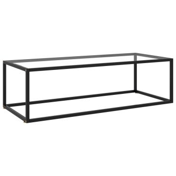 Gossi masuta de cafea, negru cu sticla securizata, 120x50x35 cm