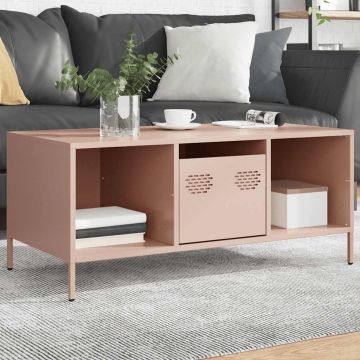Gossi masuta de cafea, roz, 101,5x50x43,5 cm, otel laminat la rece
