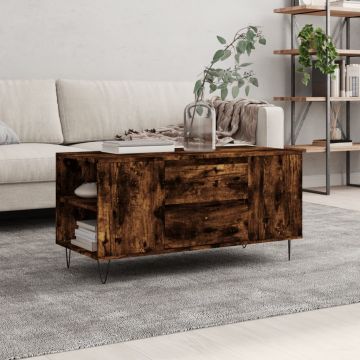 Gossi masuta de cafea, stejar afumat, 102x44,5x50 cm, lemn prelucrat