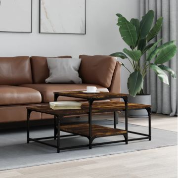Gossi masuta de cafea, stejar afumat, 102x60x45 cm, lemn prelucrat