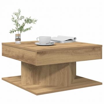 Gossi masuta de cafea, stejar artizanal, 55x55x30 cm, lemn prelucrat
