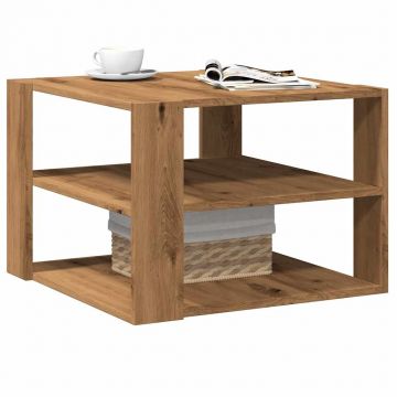 Gossi masuta de cafea, stejar artizanal, 58x58x40 cm, lemn prelucrat