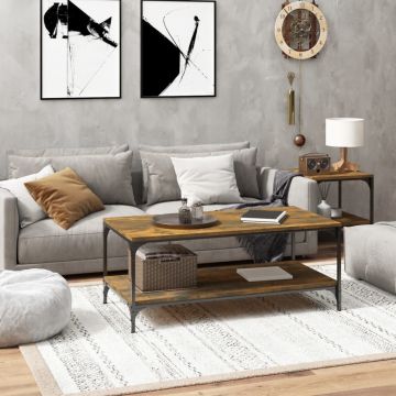 Gossi masuta de cafea, stejar fumuriu, 100x50x40 cm, lemn prelucrat