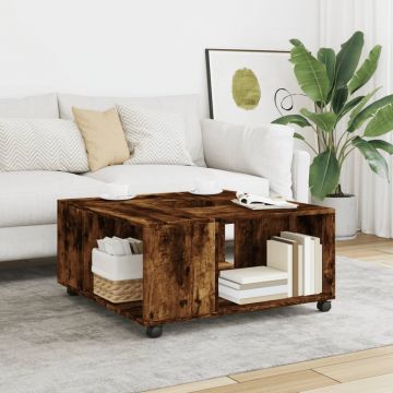Gossi masuta de cafea, stejar fumuriu, 80x80x40 cm, lemn prelucrat