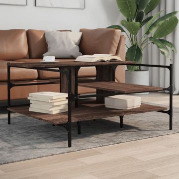 Gossi masuta de cafea, stejar maro, 100x100x48,5cm, lemn prelucrat