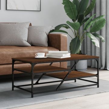 Gossi masuta de cafea, stejar maro, 100x49x40 cm, lemn prelucrat