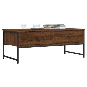 Gossi masuta de cafea, stejar maro, 101x49x39,5 cm, lemn prelucrat