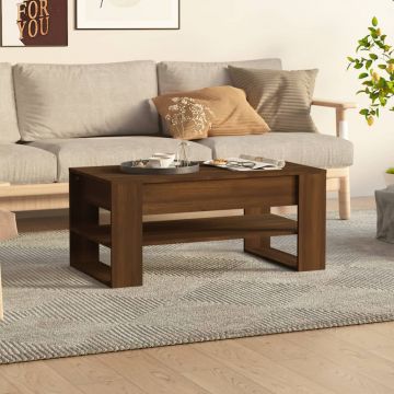 Gossi masuta de cafea, stejar maro, 102x55x45 cm, lemn prelucrat