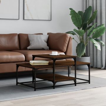 Gossi masuta de cafea, stejar maro, 102x60x45 cm, lemn prelucrat