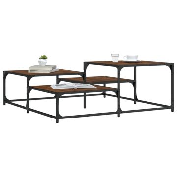Gossi masuta de cafea, stejar maro, 107x107x40 cm, lemn prelucrat