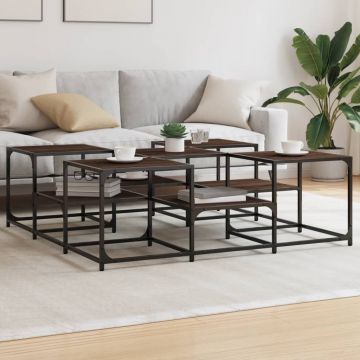 Gossi masuta de cafea, stejar maro, 121x121x40 cm, lemn prelucrat