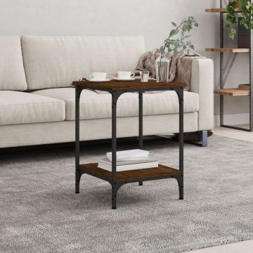 Gossi masuta de cafea, stejar maro, 40x40x55 cm, lemn prelucrat