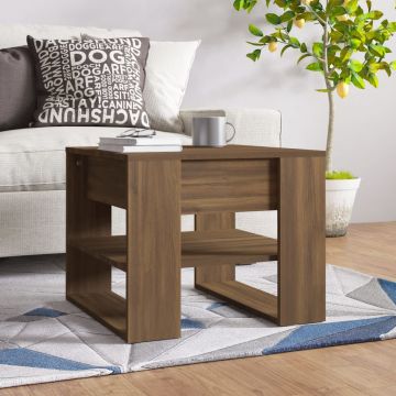 Gossi masuta de cafea, stejar maro, 55,5x55x45 cm, lemn prelucrat