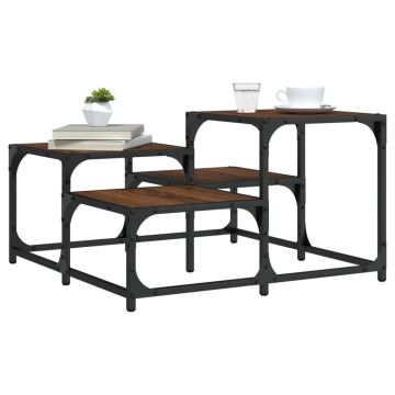 Gossi masuta de cafea, stejar maro, 68x68x40 cm, lemn prelucrat