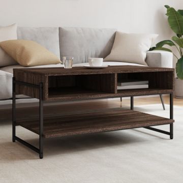 Gossi masuta de cafea, stejar maro, 90x50x45 cm, lemn prelucrat