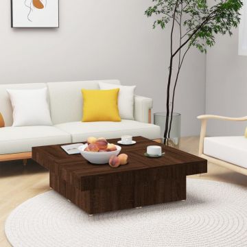 Gossi masuta de cafea, stejar maro, 90x90x28 cm, lemn prelucrat