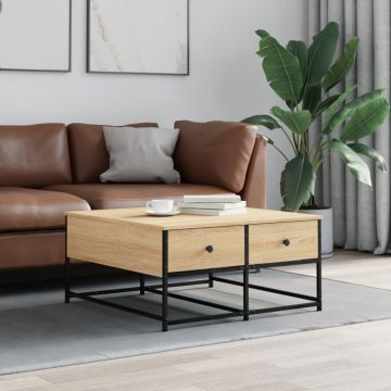 Gossi masuta de cafea, stejar sonoma, 80x80x40 cm, lemn prelucrat