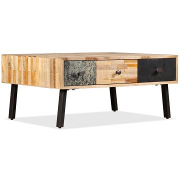 Gossi masuta de cafea, tec masiv reciclat 90x65x40 cm