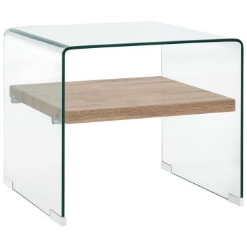 Gossi masuta de cafea, transparent, 50x50x45 cm, sticla securizata