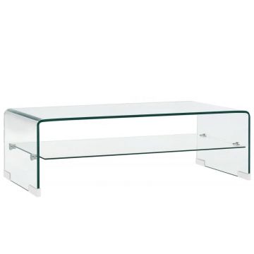 Gossi masuta de cafea, transparenta, 98x45x31 cm, sticla securizata