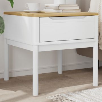 Gossi masuta de veioza floro alb 55x55x54 cm lemn masiv pin