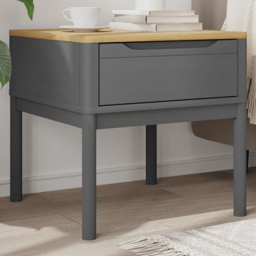 Gossi masuta de veioza floro gri 55x55x54 cm lemn masiv pin
