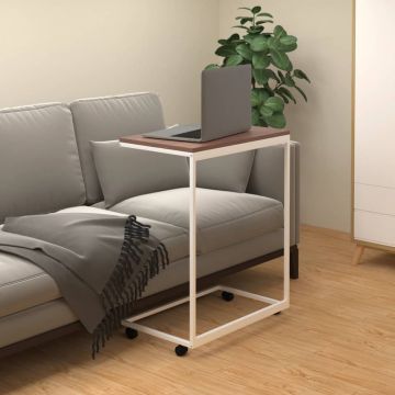 Gossi masuta laterala cu roti, alb, 55x35x70 cm, lemn prelucrat