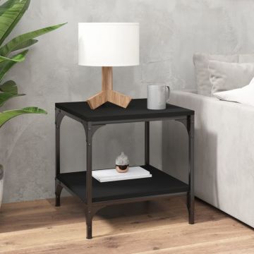 Gossi masuta laterala, negru, 40x40x40 cm, lemn prelucrat