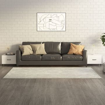 Gossi masute cafea picioare metalice 2 buc alb extralucios 50x50x40cm